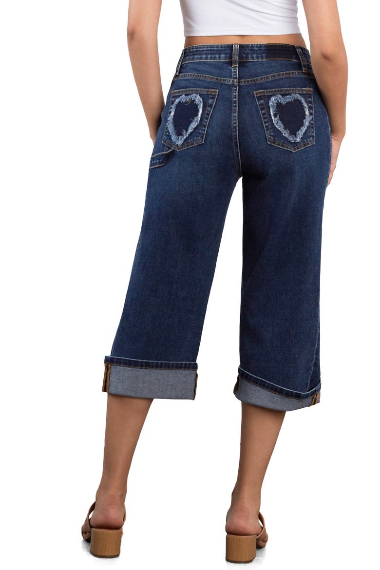 Heart Cuff Carpenter Wide Leg Shorts, Alternate, color, SIDEWALK DENIM