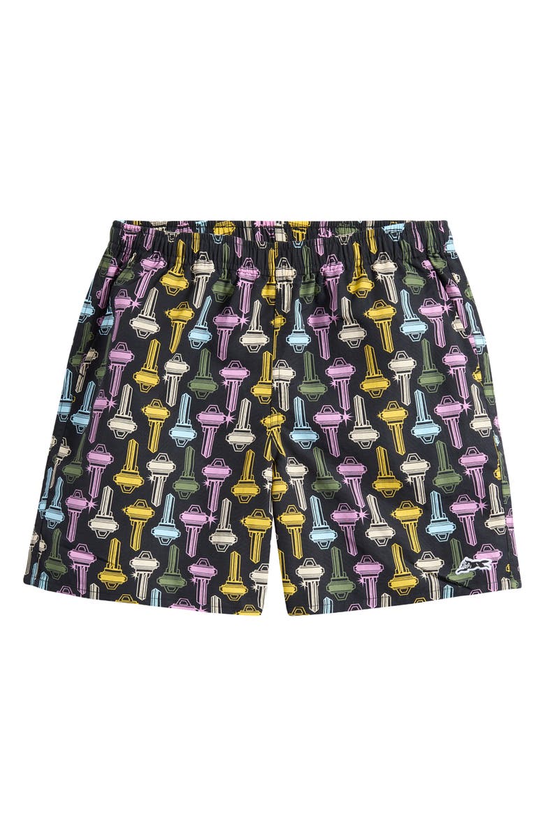 ICECREAM Keys Print Nylon Shorts, Alternate, color, Black