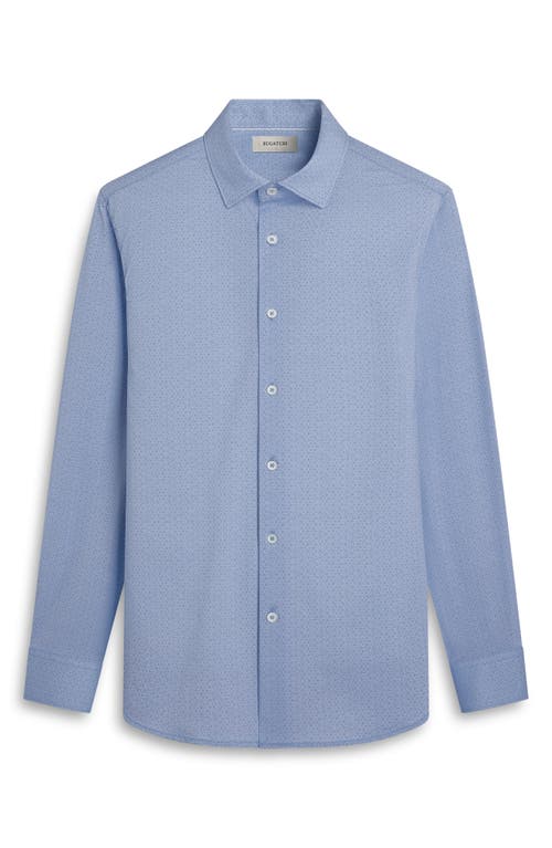 Bugatchi Jules Ooohcotton® Honeycomb Print Button-down Shirt In Blue