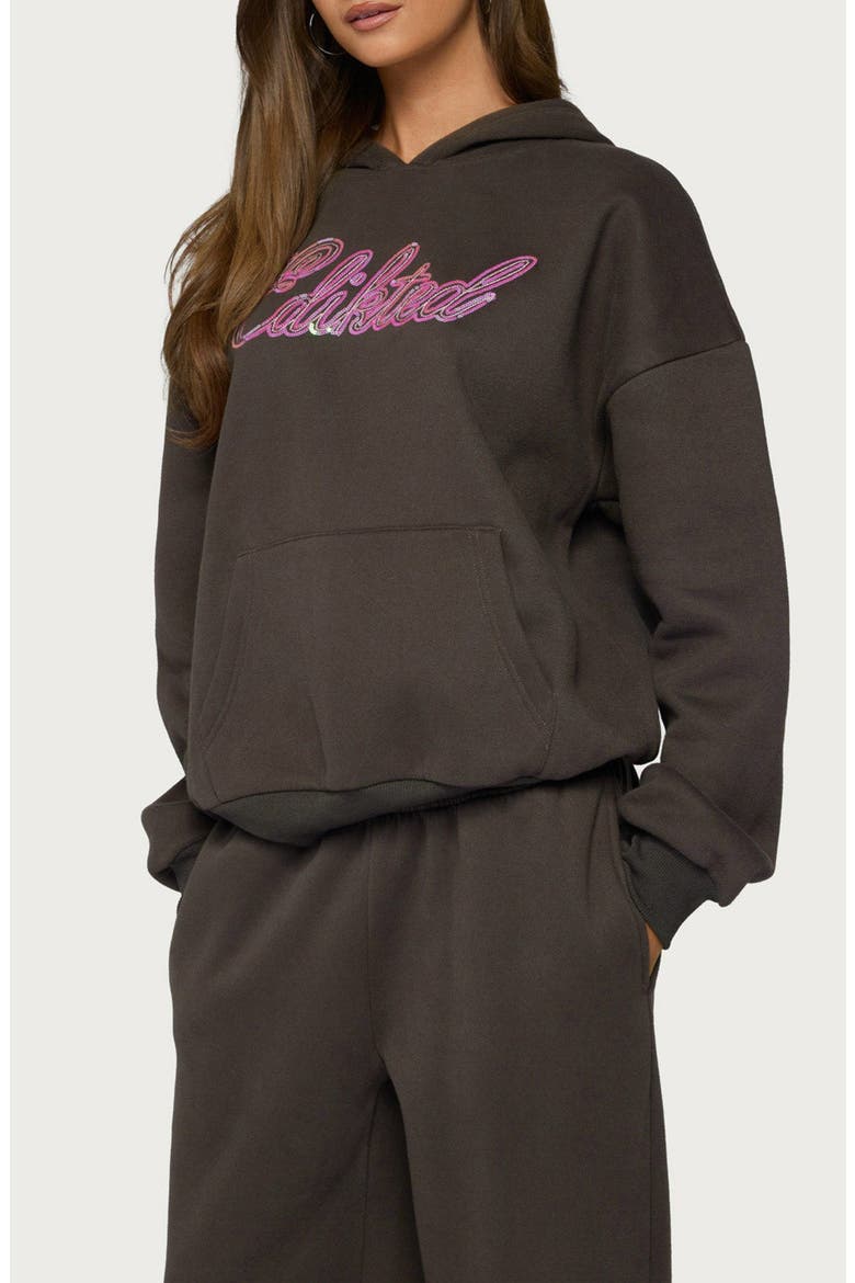 Always Sequin Logo Hoodie, Alternate, color, DARK-GRAY