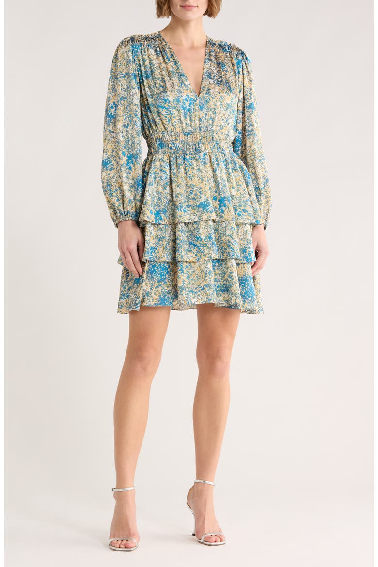 Ritaca Long Sleeve Dress, Main, color, IMPRIME ABSTRAIT BLEU