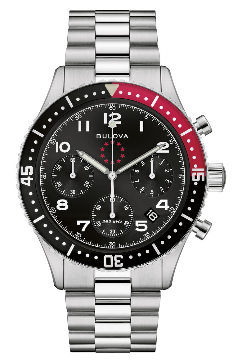 Archive Series Marine Star Heritage Bracelet Watch, 42.85mm, Main, color, BLACK/ SILVER-TONE