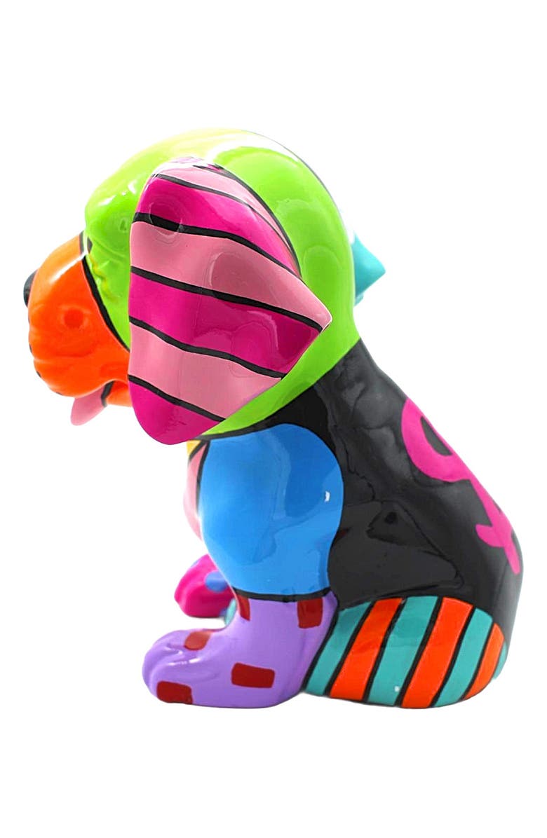 INTERIOR ILLUSIONS Dollar Sign Pink Tongue Dog Statue, Alternate, color, Multi-Color