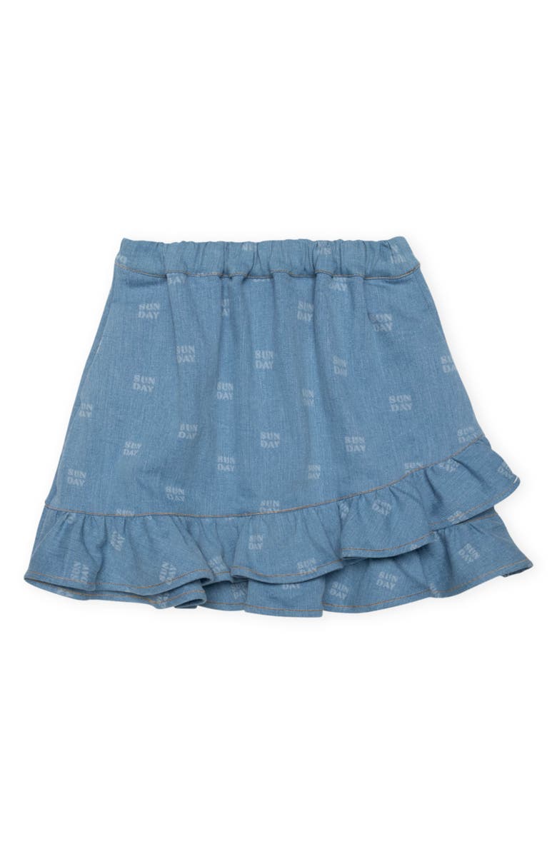 The Sunday Collective Kids' Sunday Organic Cotton Chambray Crossover Skirt, Main, color, 