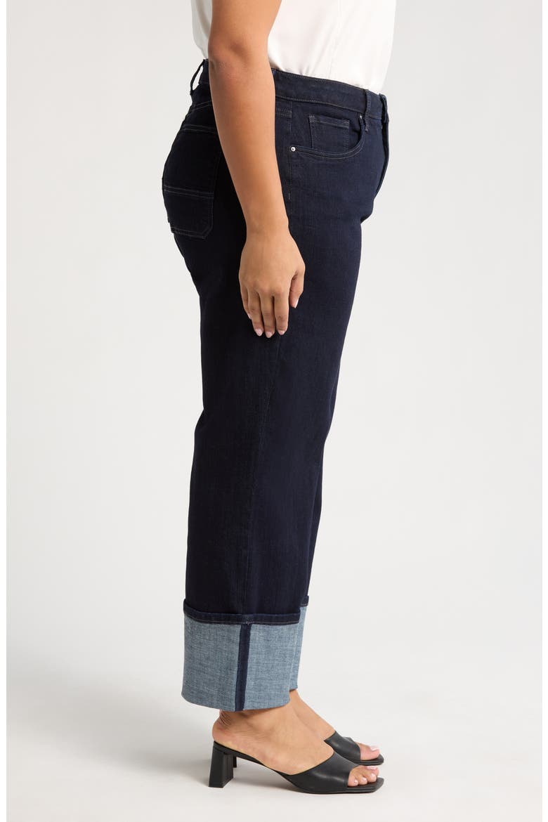 Fab Ab Cuffed High Waist Wide Leg Jeans, Alternate, color, DISTINGUISHED