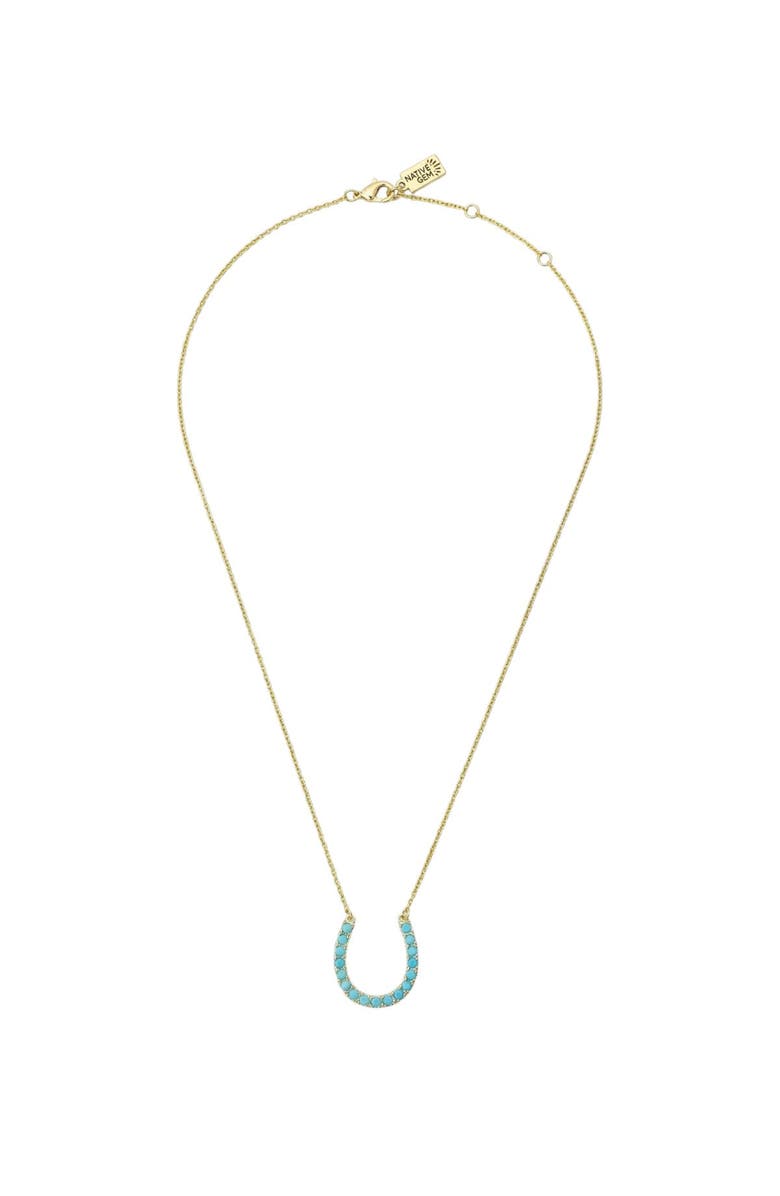 NATIVE GEM Lucky Turquoise Horseshoe Necklace, Main, color, Turquoise/Aqua