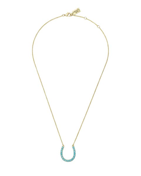 Lucky Turquoise Horseshoe Necklace