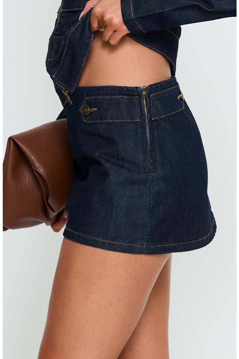 Cristen Cadet Denim Miniskirt, Alternate, color, INDIGO