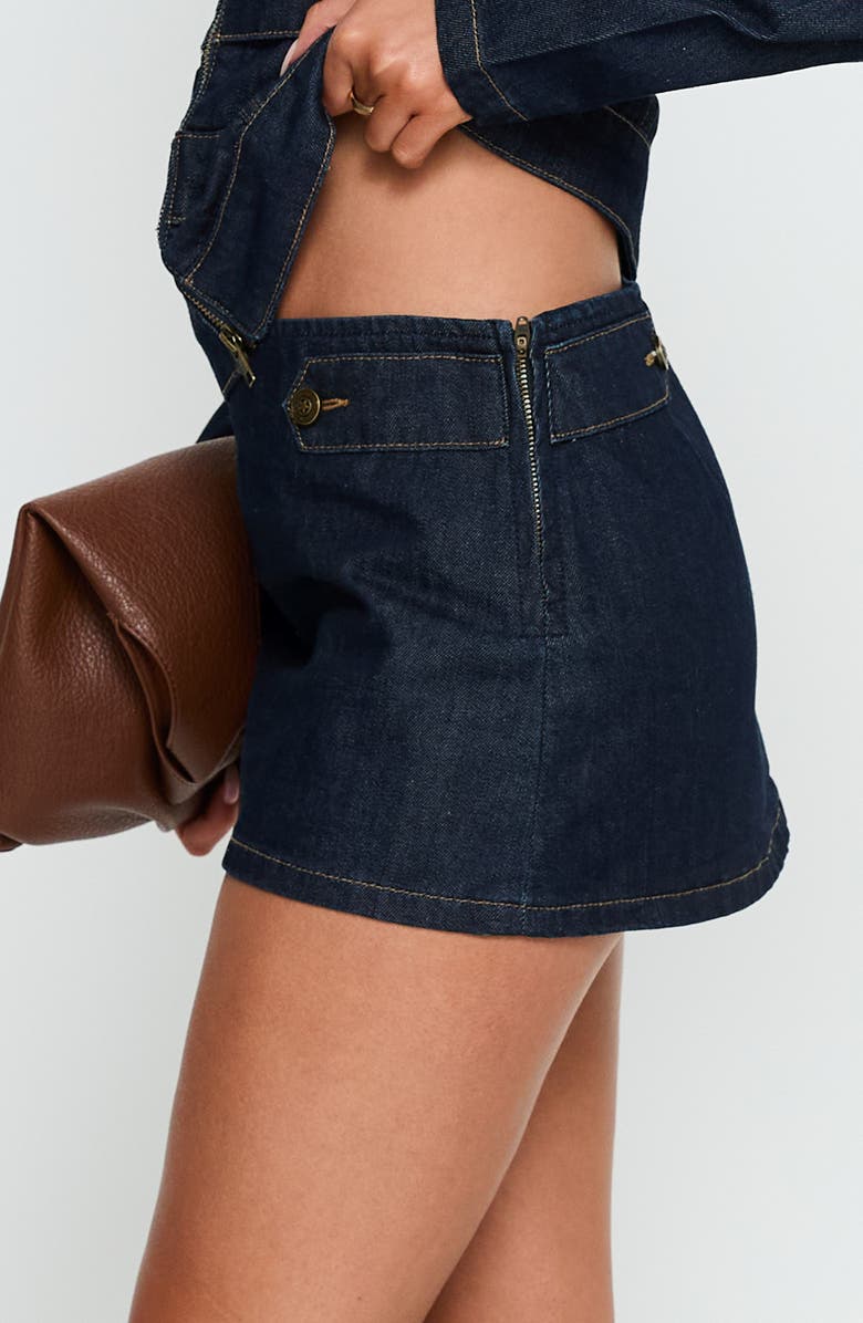 Princess Polly Cristen Cadet Denim Miniskirt, Alternate, color, Indigo