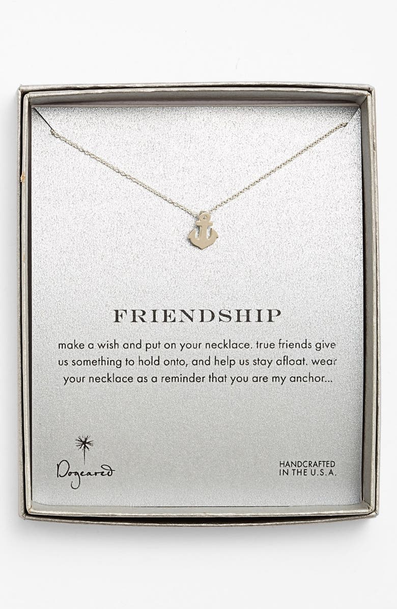Dogeared 'Reminder - Friendship' Anchor Pendant Necklace, Alternate, color,