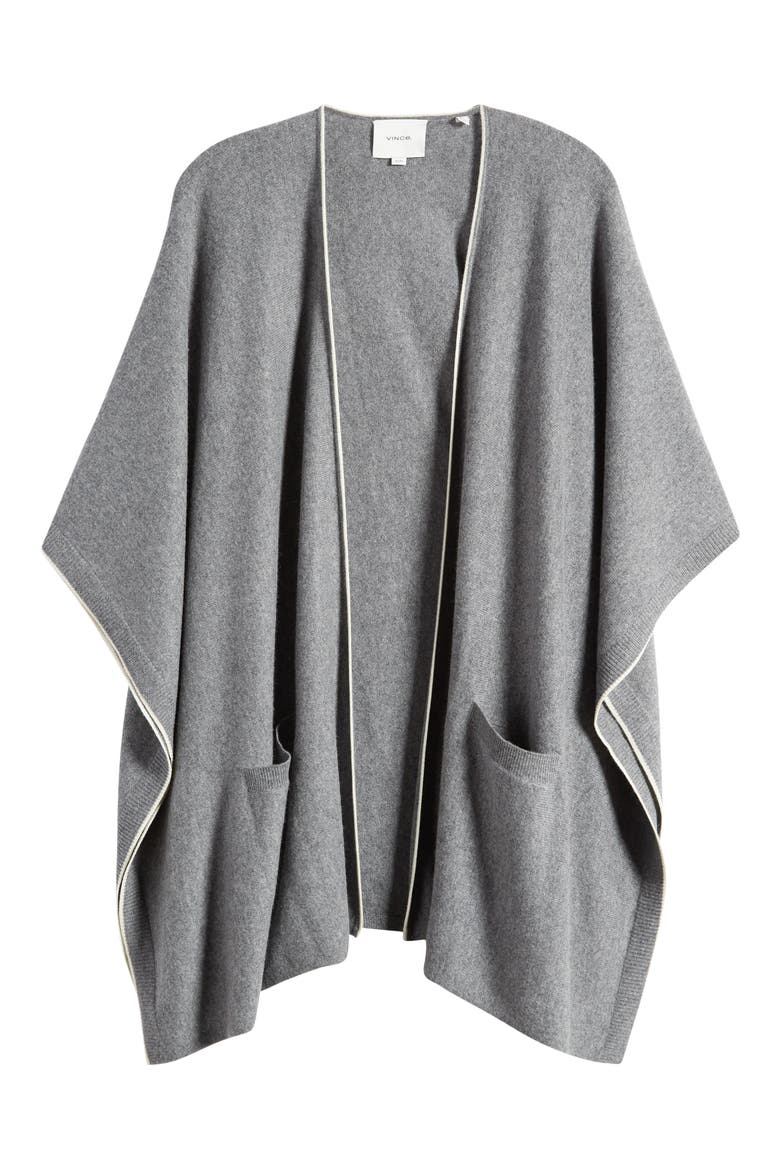Tipped Cashmere Wrap, Main, color, MEDIUM GREY