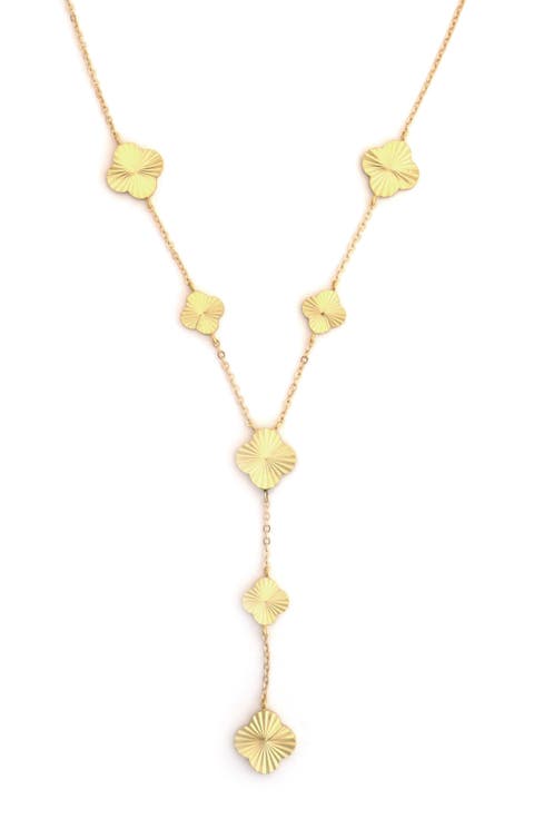 Textured Clover Y-Necklace