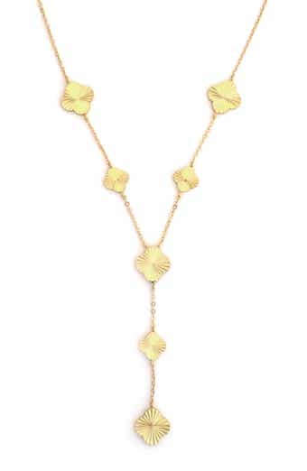 Panacea Textured Clover Y-Necklace