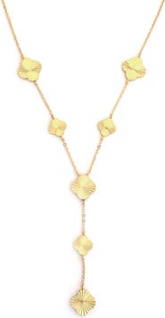Panacea Textured Clover Y-Necklace