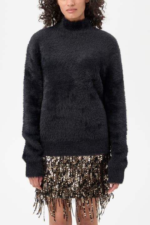 Bazaar Fuzzy Turleneck Pullover