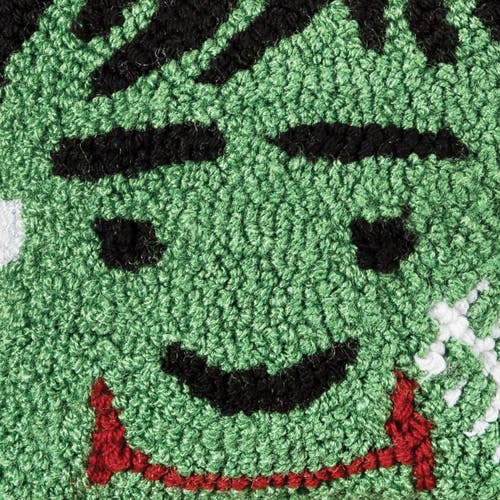 C & F Home C&f Home Frankenstein Monster Hooked Petite Halloween Accent Pillow 8" X 8" In Green