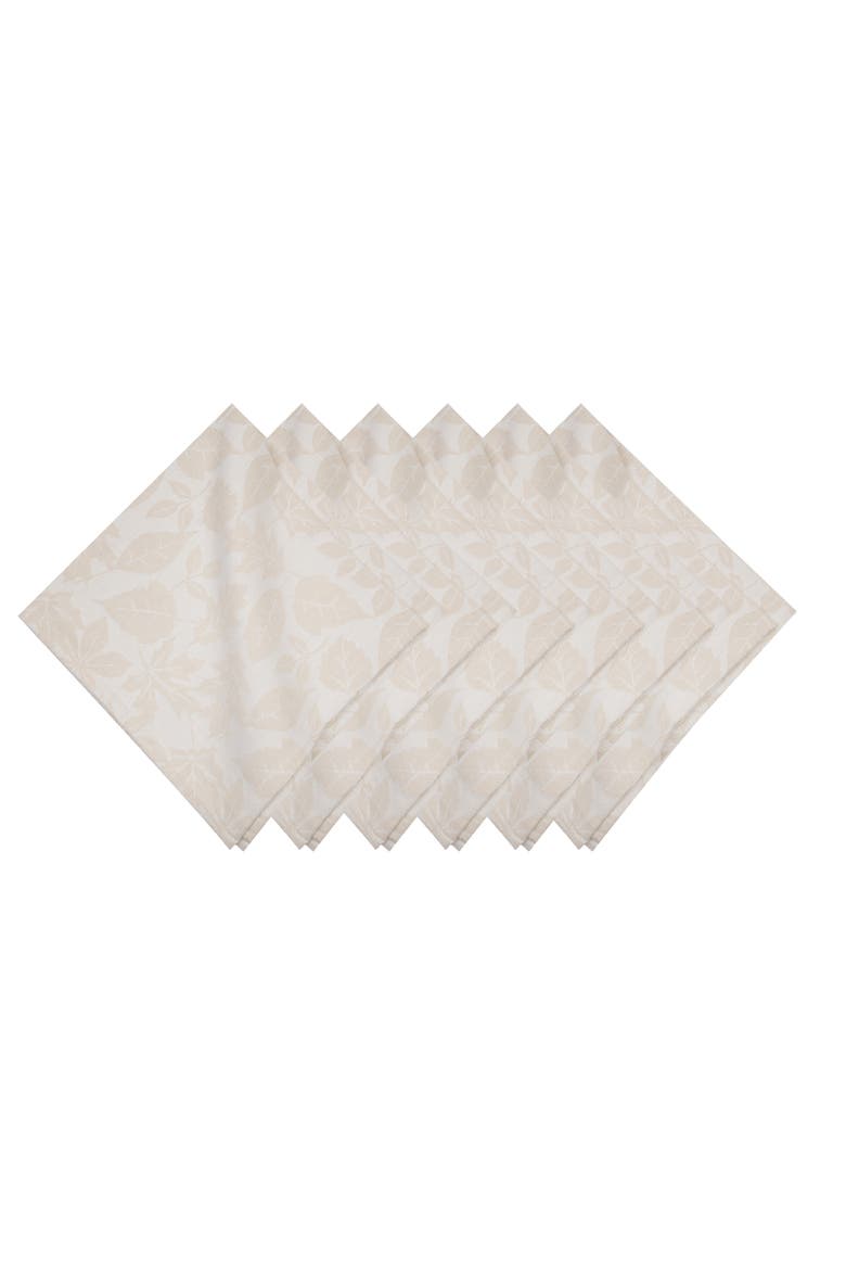 Warm Harvest Leaves Napkins Set of 6, Main, color, Beige