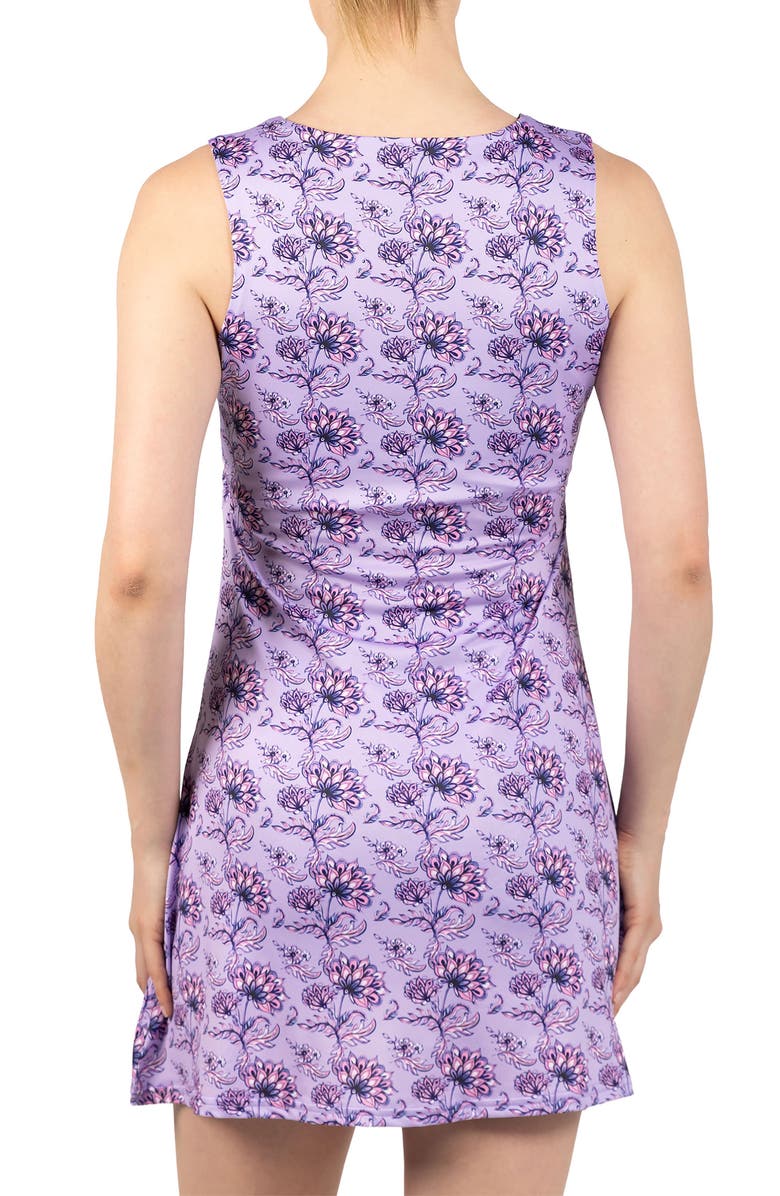 TailorByrd Floral Print Sleeveless Performance Dress, Alternate, color, Lavender