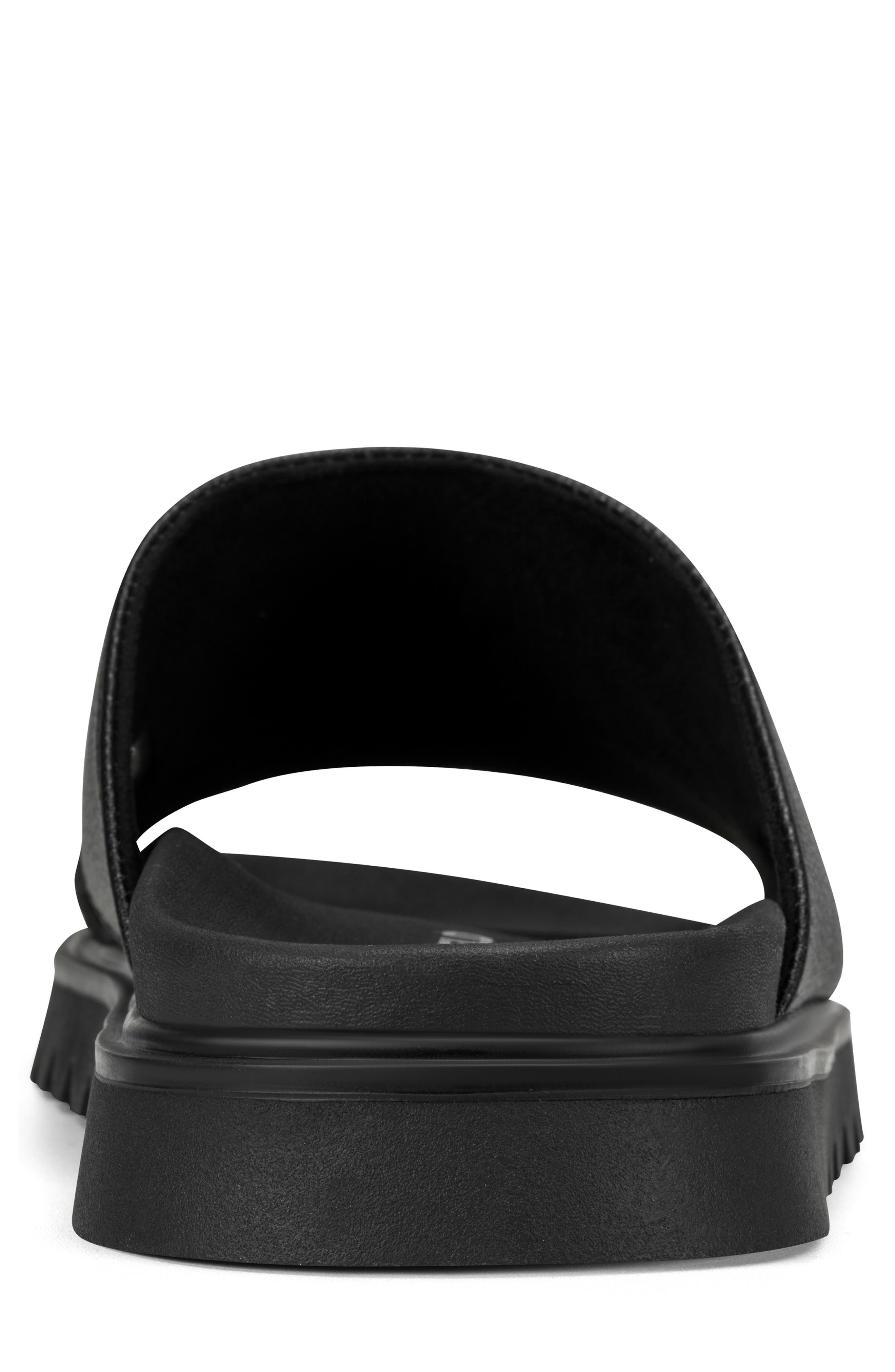 KARL LAGERFELD PARIS Charlot Front 3D Logo Banded Slide Sandal, Alternate, color, Black