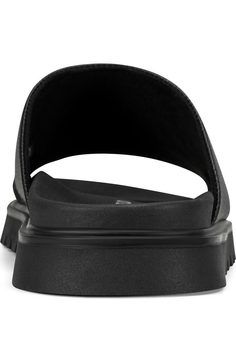 KARL LAGERFELD PARIS Charlot Front 3D Logo Banded Slide Sandal, Alternate, color, Black