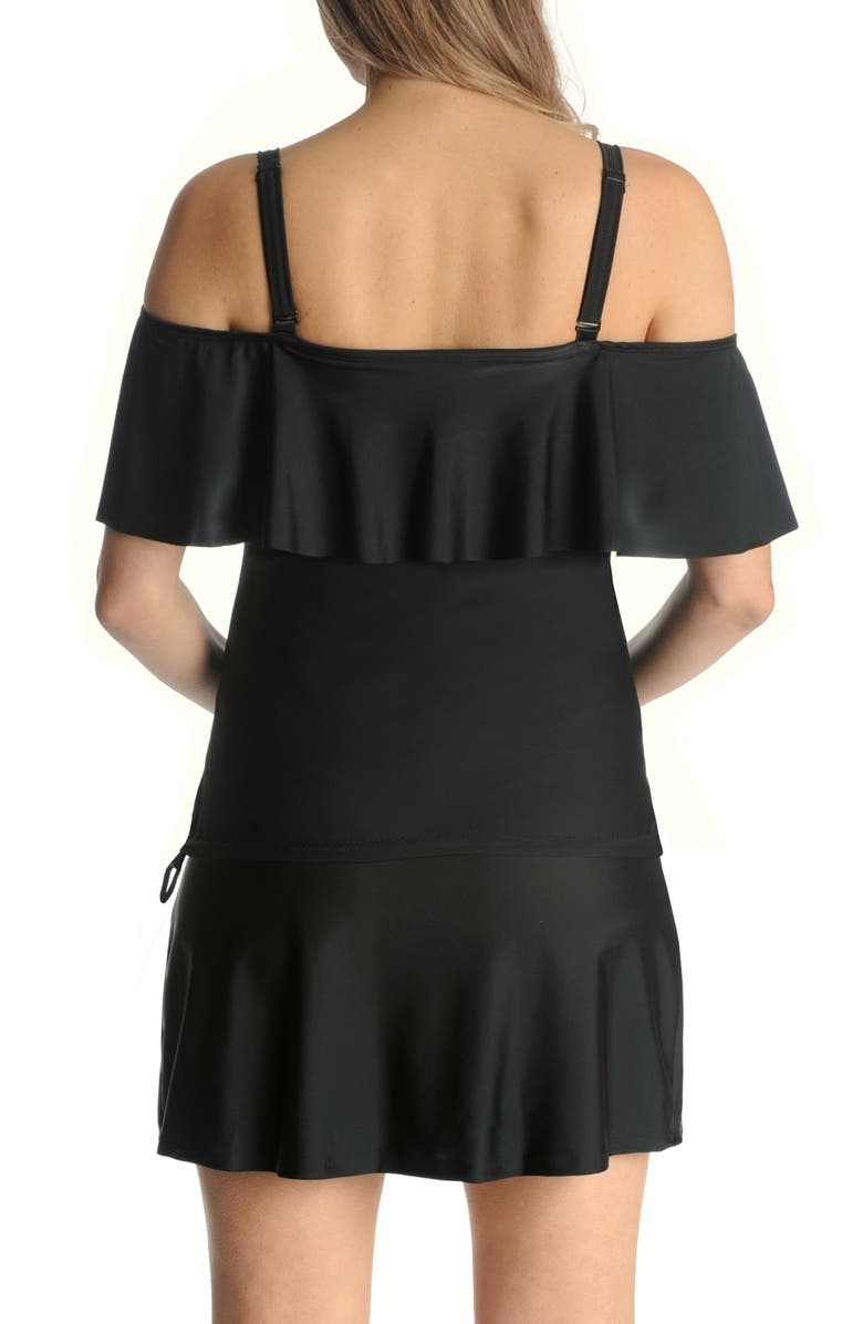 Mermaid Maternity Ruffle Maternity Tankini Top, Alternate, color, Black