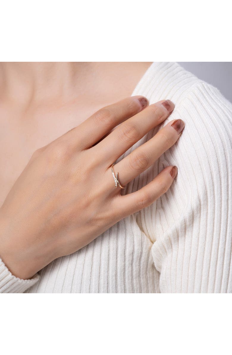 RON HAMI Pavé Diamond Curved Bypass Ring - 0.06ct., Alternate, color,