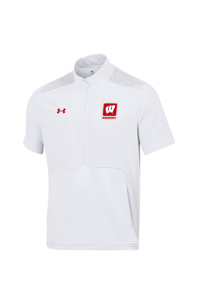 Under Armour Men's Under Armour White Wisconsin Badgers Motivate Half-Zip Jacket, Alternate, color, White