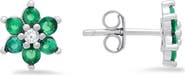 Queen Jewels Petitie Floral Cubic Zirconia Stud Earrings