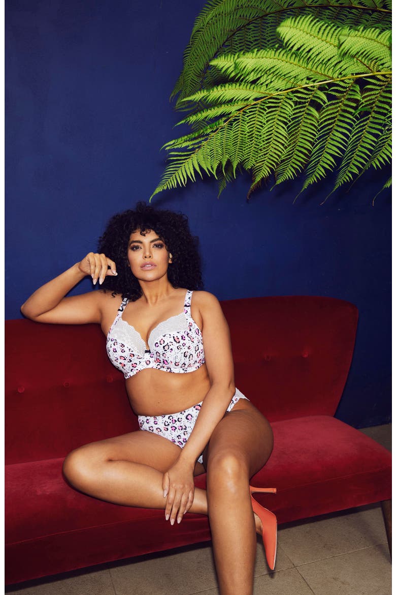 Lucie Full Figure Underwire Plunge Bra, Alternate, color, RUMBLE