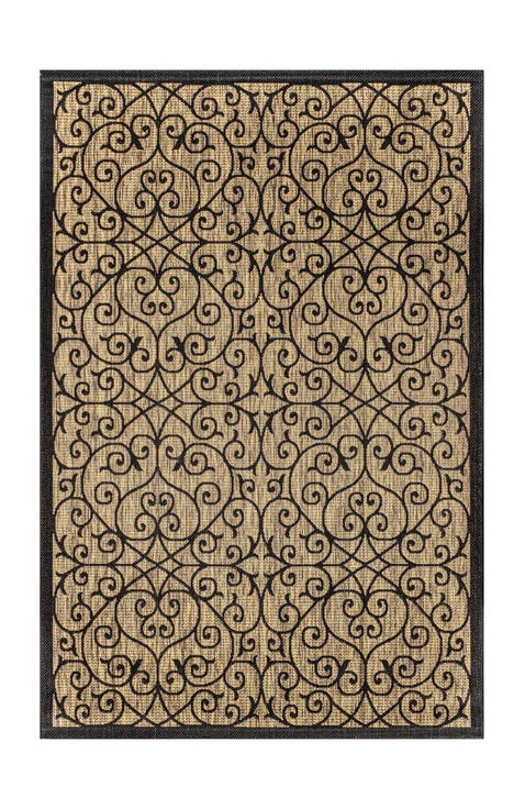 Madrid Vintage Filigree Textured Weave Indoor/Outdoor Area Rug