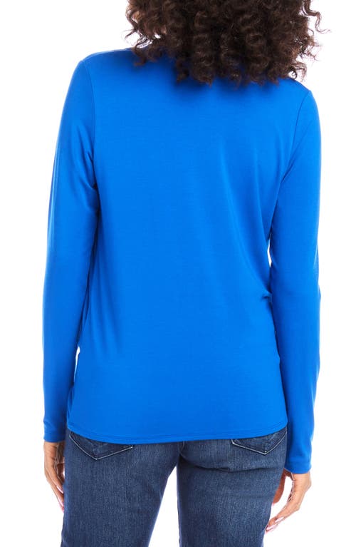 Karen Kane Twist Front Long Sleeve Top In Royal
