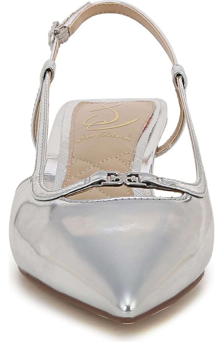 Sam Edelman Toni Slingback Pointed Toe Kitten Heel Pump, Alternate, color, Soft Silver