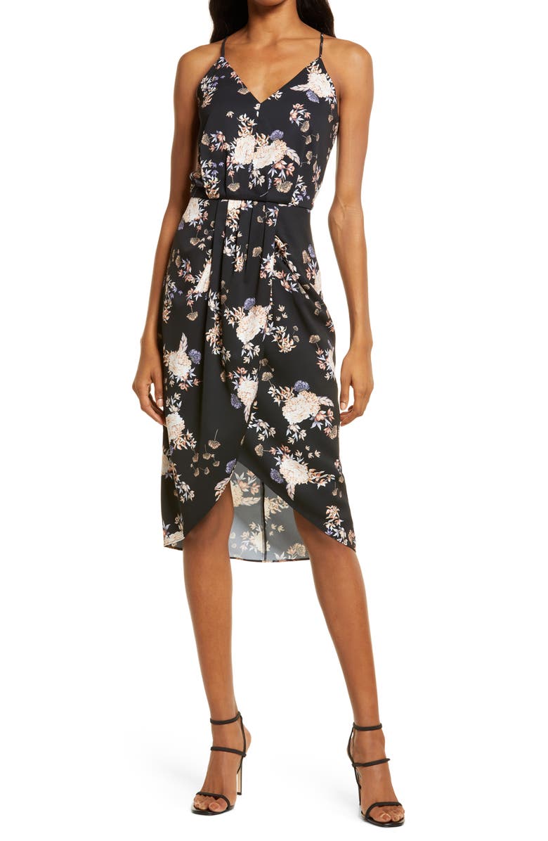 Chelsea28 Sleeveless Faux Wrap Dress, Main, color, 