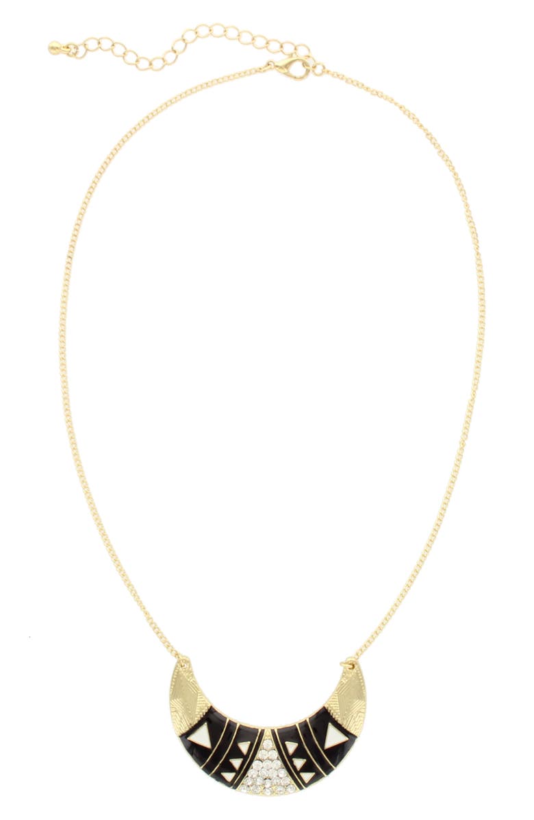 OLIVIA WELLES Azara Crescent Pendant Necklace, Main, color, Gold / Black