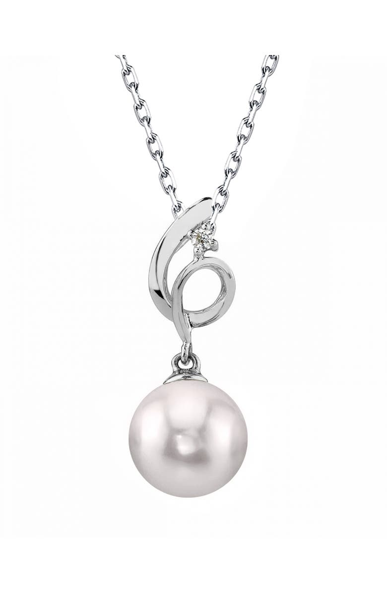 The Pearl Source Akoya Pearl & Diamond Symphony Pendant, Main, color, White Gold