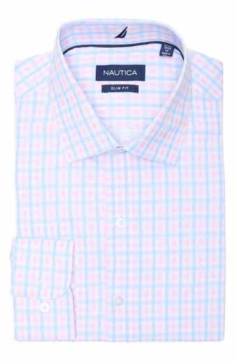 Plaid Trim Fit Dress Shirt