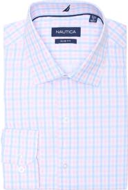 Nautica Plaid Trim Fit Dress Shirt