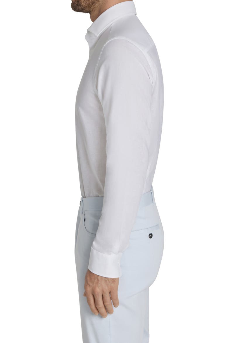 Clandeboye Contemporary Fit Solid Linen & Cotton Button-Up Shirt, Alternate, color, WHITE