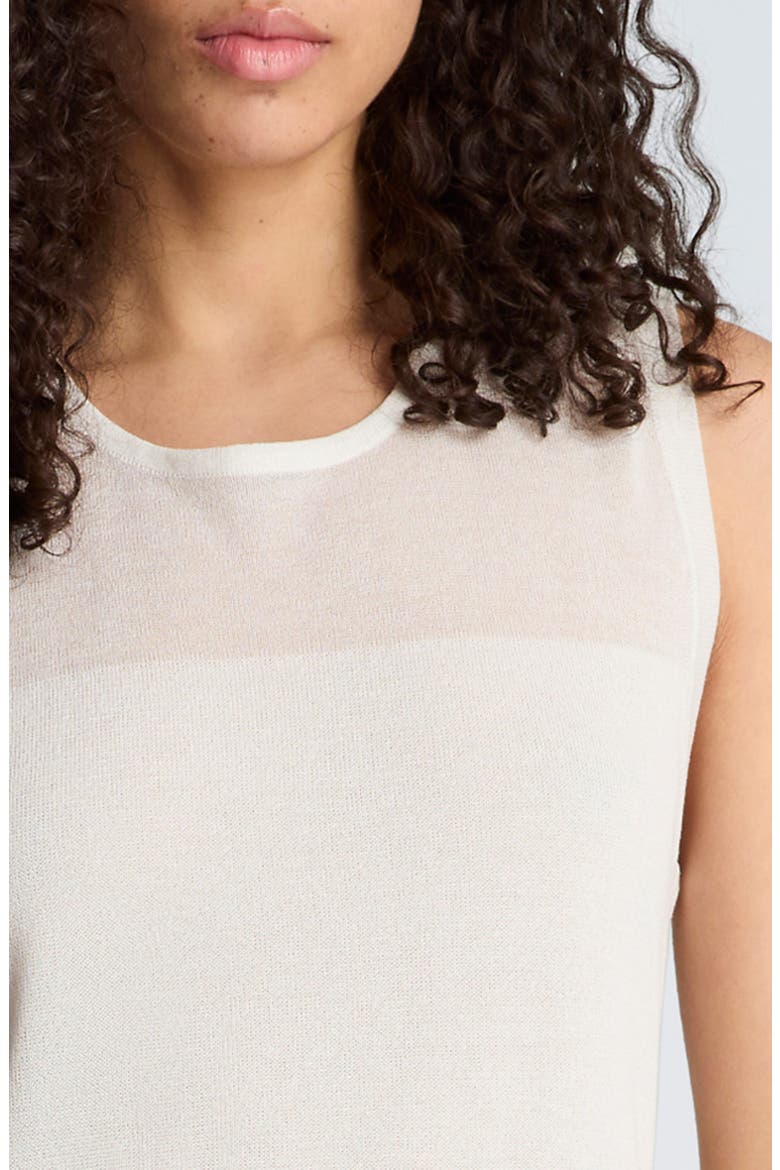 Semisheer Sleeveless Knit Dress, Alternate, color, PURE WHITE