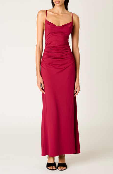 Nia Ina Shirred Cowl Neck Slipdress