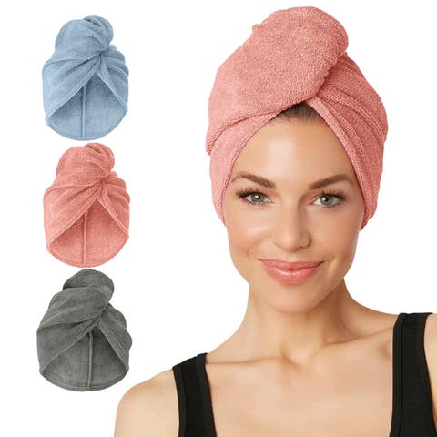 3 Pack Microfiber Hair Towel, Fast Drying