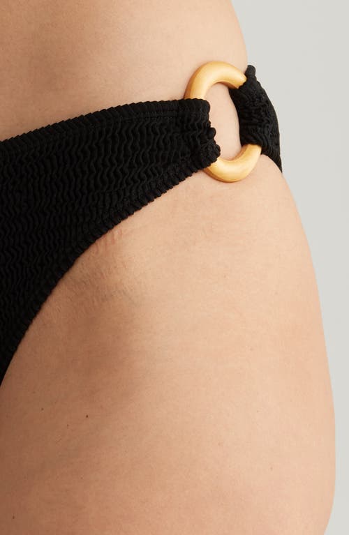 Cleonie Ripple O-ring Bikini Bottoms In Noir