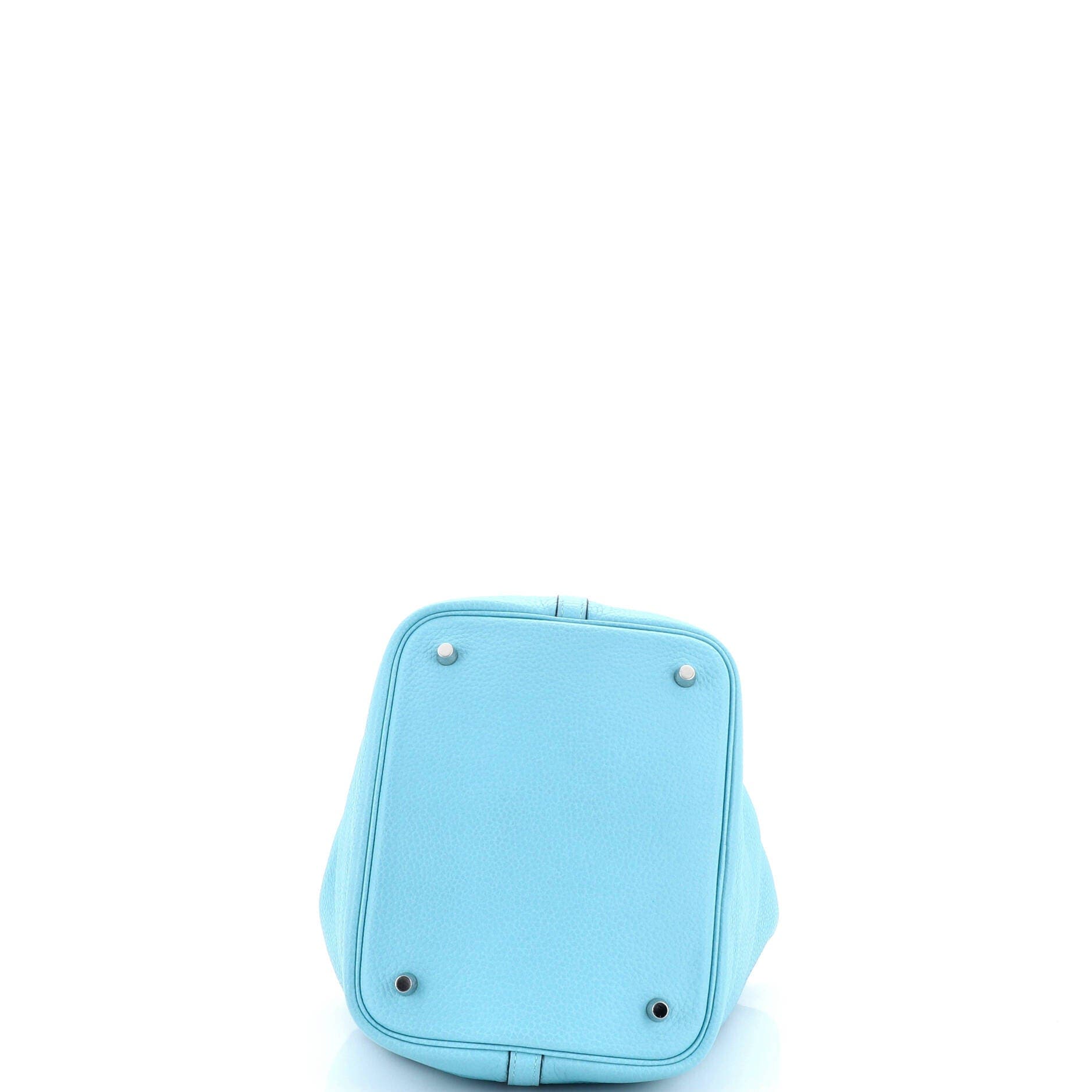 Pre-Owned Hermes Picotin Lock Bag Clemence MM, Alternate, color, Bleu Atoll