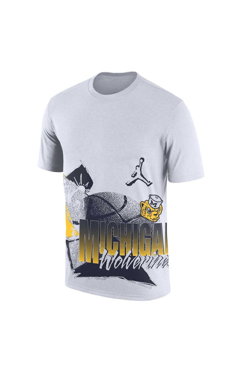 Jordan Brand Men's Jordan Brand White Michigan Wolverines Basketball 90s Hoop Max T-Shirt, Alternate, color, 
