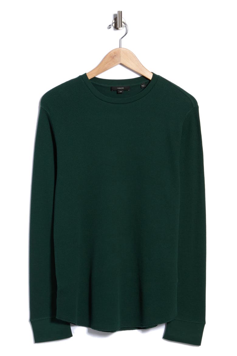 Crewneck Cotton Thermal Sweater, Alternate, color, CYPRESS