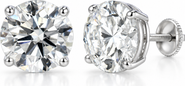Ancona Jewelry IGI Certified 4 Carat Total Weight D VS1 Round Lab Grown Diamond Stud Earrings in 14K Gold