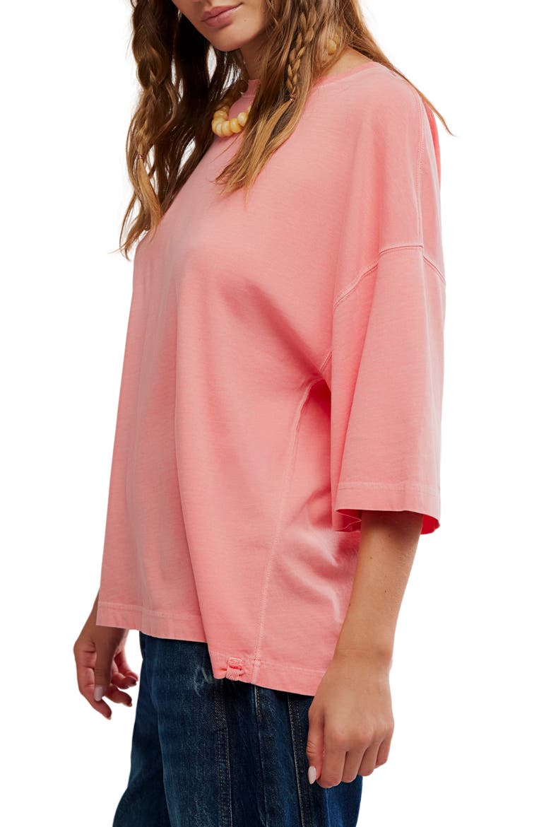 WTF Perfect Oversize Cotton T-Shirt, Alternate, color, CORAL CRIMSON