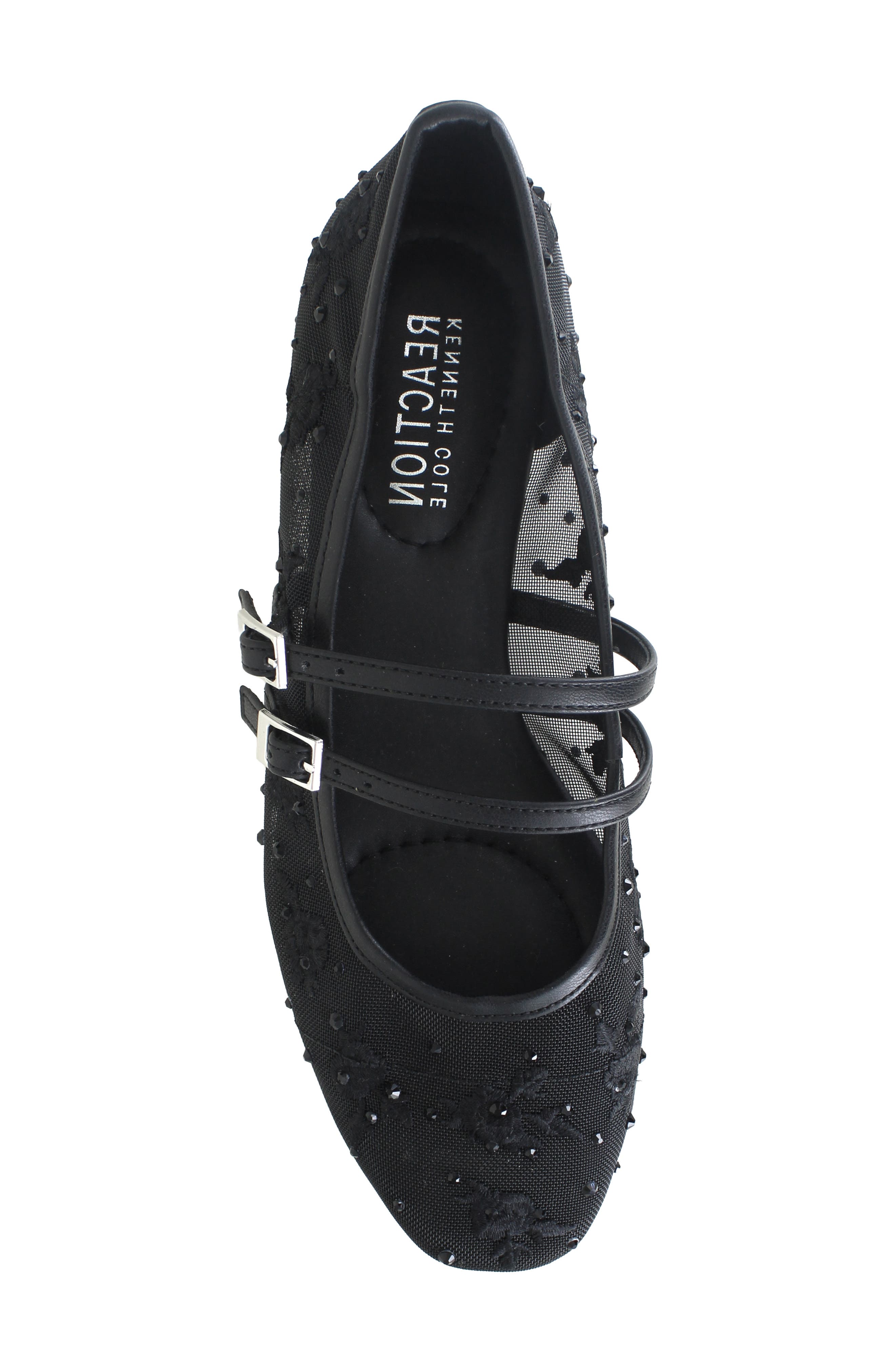 Reaction Kenneth Cole Malibu Nites Mary Jane Flat, Alternate, color, Black Mesh