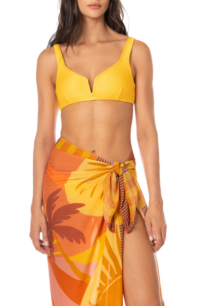 Instintc Print Isla Cover-Up Pareo, Alternate, color, OPEN ORANGE