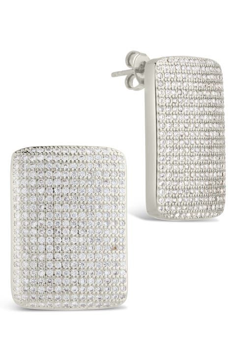 Beignet Cubic Zirconia Stud Earrings